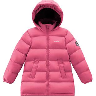 左西女童羽绒服中长款冬季加厚保暖2025新款儿童三防连帽外套冬装