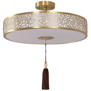 新中式吊灯全铜卧室吸顶餐厅轻奢别墅茶室入户走廊过道中式客厅灯