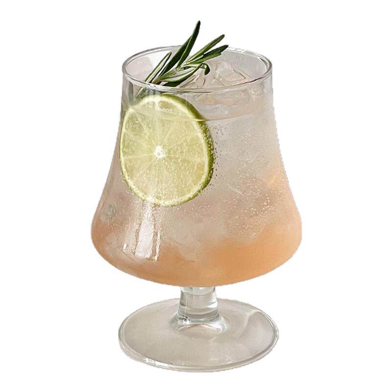 ins风高脚玻璃杯气泡水鸡尾酒杯