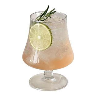 ins风高脚玻璃杯冰美式咖啡杯冷饮杯苏打气泡水杯饮料杯鸡尾酒杯