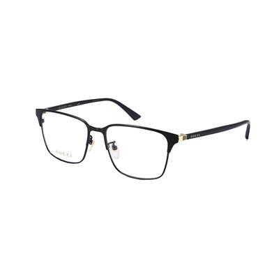 【自营】GUCCI眼镜框古驰男款商务方形眉框近视黑金镜架 GG0756OA