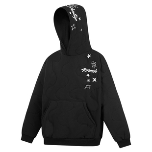 404MOB雪花刺绣设计棉衣冬季保暖加厚连帽卫衣棉服2025新款外套男