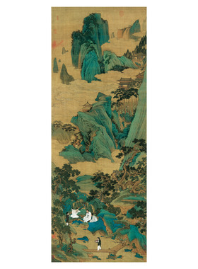 仇英桃源仙境装裱高清微喷国画