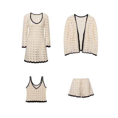 TOP家 中世纪爱丽丝 法式重磅 荃手工钩花连衣裙/背心/短裤/开衫