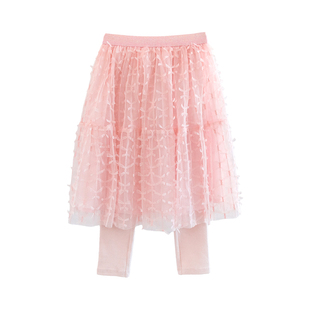 ILOVEJ童装2025冬季新款女童网纱打底裙裤半身裙长裙子/JWWLE03