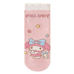 美乐蒂女童袜子纯棉秋冬款薄款中筒袜儿童可爱卡通春秋季女孩童袜