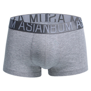 【拍3条69】Asianbum男士中腰内裤四角短裤棉质平角简约纯色潮流