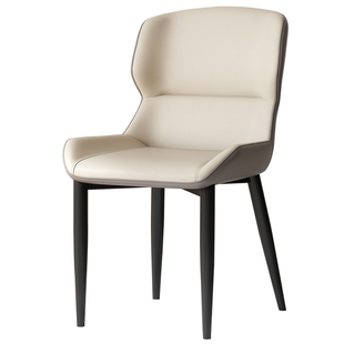 源氏木语阿纳尼铁艺餐椅轻奢软包椅简约靠背椅单人休闲椅客厅椅子