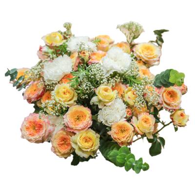 暮光奶油色浪漫花束鲜花直发