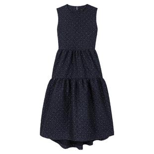 Maje秋冬女装法式时尚气质黑色后侧腰部镂空无袖长款收腰连衣裙