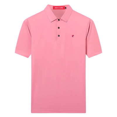 皮尔卡丹桑蚕丝短袖t恤男中年