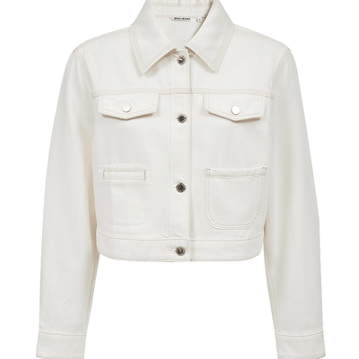 ONLY莱赛尔垂感翻领短款牛仔外套