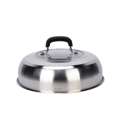 不锈钢可视钢化玻璃嵌入式锅盖加高C型蒸锅盖子炒锅汤锅高拱锅盖