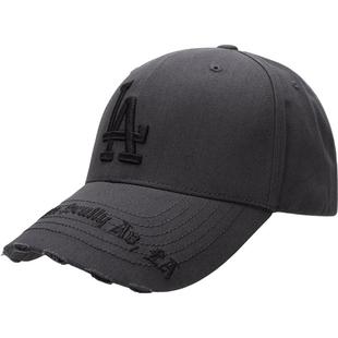 【自营】MLB美职棒运动帽男女情侣帽刺绣LA鸭舌帽帽檐做旧棒球帽