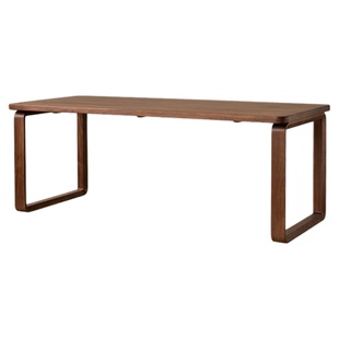 北美黑胡桃木餐桌长方形桌子客厅家用中古风大板桌茶桌全实木家具