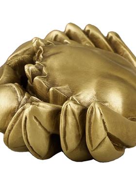 纯铜螃蟹摆件男士文玩手把件