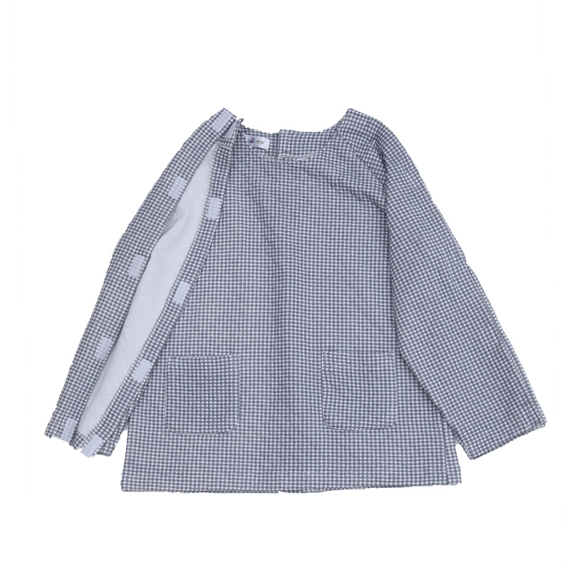 男女卧床老人反穿护理服 术后康复易穿脱病号服 理疗艾灸专用上衣