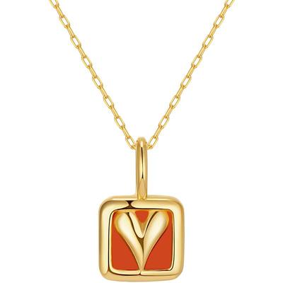 新年礼物18K金红宝石项链女