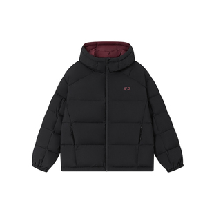 FORNINES撞色连帽羽绒服男款冬季保暖设计感防寒服外套女情侣装