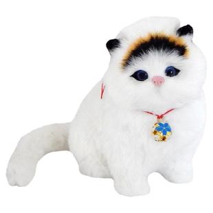 仿真假猫咪玩偶小猫毛绒玩具猫猫公仔小动物模型会叫生日礼物可爱