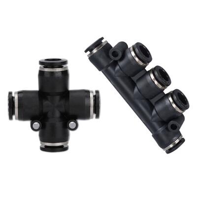 气动四通气管快插接头PK五通变径