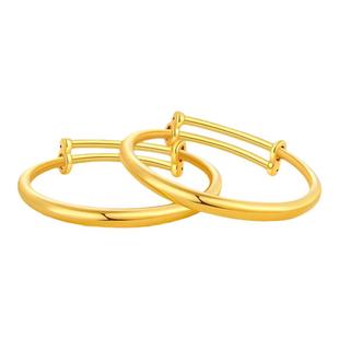 周岁宝宝手镯金包银仿真黄金纯实心儿童满月百天婴儿小孩首饰礼物