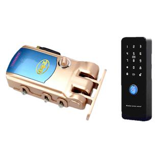 电子智能遥控锁指纹密码隐形防盗门锁蓝牙电控刷卡推拉门暗锁远程