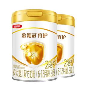 伊利金领冠基础育护2段较大婴儿6-12个月配方牛奶粉二段900g*2罐