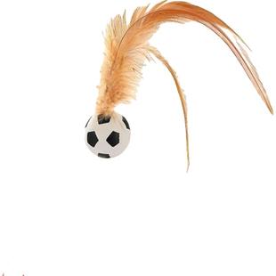 猫咪逗猫棒磨牙趣味弹力球带羽毛布偶猫最爱自嗨解闷神器网红玩具