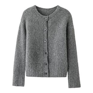 断码清仓不退换 加厚苏力86%圈圈羊驼毛柔软保暖开衫毛衣围巾套装