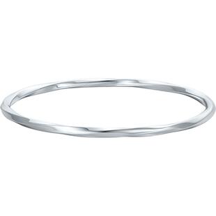 周六福PT950铂金手镯女款亮面莫比乌斯环闭口手镯简约送精致礼物