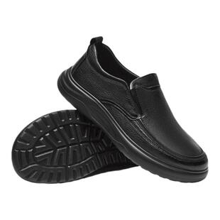 百思图春新款商场同款简约百搭一脚蹬厚底圆头男休闲皮鞋29111AM5