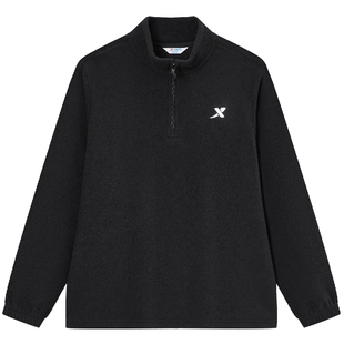 特步童装秋冬新款男童女童时尚百搭加绒上衣儿童运动保暖休闲上衣