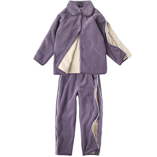 冬季病人护理衣服瘫痪老人骨折卧床PICC置管病号服加厚绒保暖0度