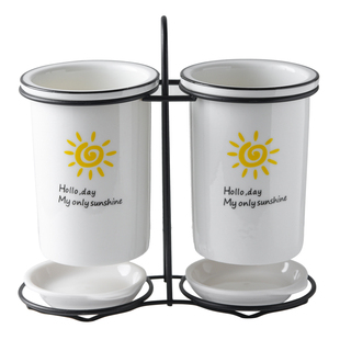 陶瓷筷子筒置物架 沥水筷篓厨房放勺子的收纳盒桶平放筷子笼家用