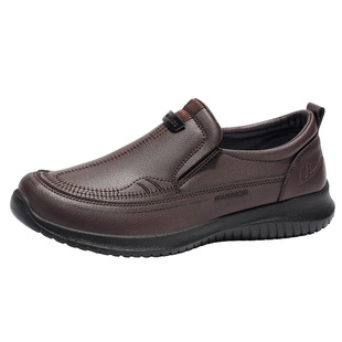 回力男鞋2026新款秋冬商务正装皮鞋男士软底一脚蹬中年爸爸休闲鞋