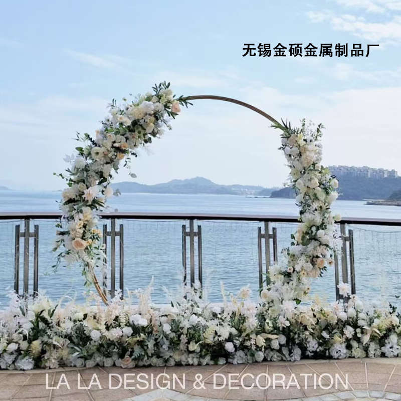 新款拱门架子圆形桁架婚庆吊圆架子铁艺圆环拱门弧形吊顶花环定做