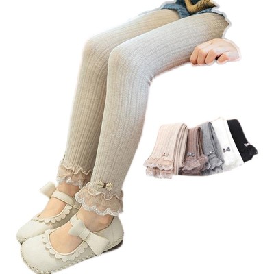 春秋中厚外穿洋气白色女童连裤袜