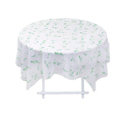 10张加厚一次性桌布白色印花台布纯白家居塑料餐布防水防油饭店