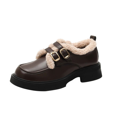 【免费试穿】真皮加绒乐福鞋女