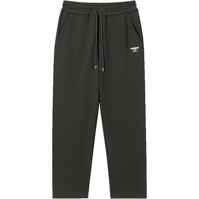 BOYLONDON春季男女同款休闲裤运动百搭灰色直筒长裤N15020