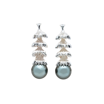 CLOSENSE冬季氛围感灰珍珠耳饰