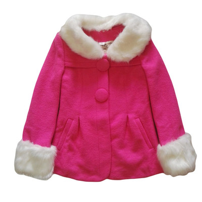 呢子大衣甜美蝴蝶结加绒加厚