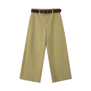 【商场同款】LILY2025新款女装复古九分卡其色直筒阔腿裤牛仔裤