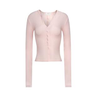 Liilou  clean fit 透气舒服 纽扣半开领长袖打底上衣