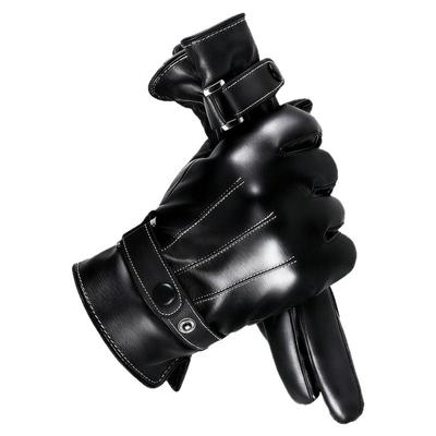 【皮手套】加厚加绒防水可触屏