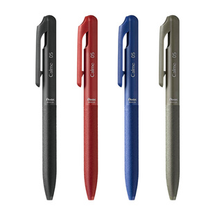 官方旗舰店 日本Pentel派通三宅一成联名圆珠笔0.5mm按动中油笔Calme静音黑红蓝限定色商务办公用文具大赏款