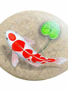 石头画丙烯摆件中式客厅美观