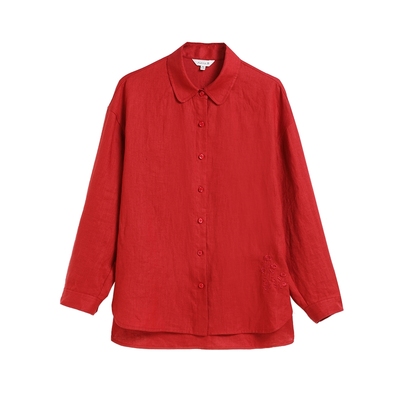 蒲PUKKA纯亚麻长袖衬衫