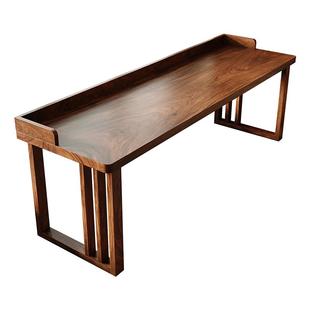 南美胡桃木实木书桌双人电脑桌家用学习桌靠墙办公桌长条桌工作台